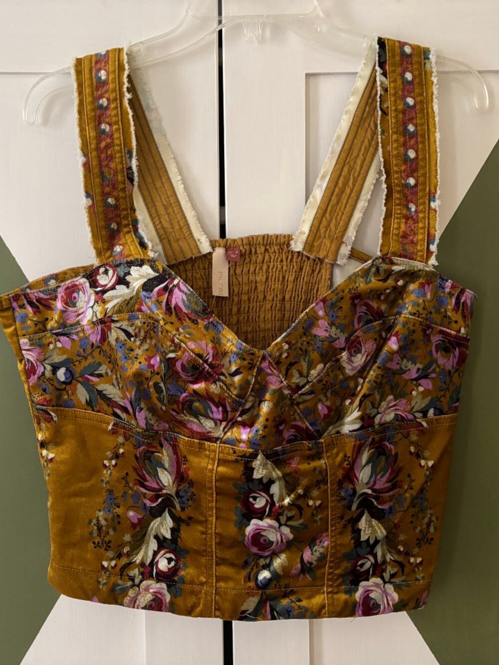 NWT! Anthropologie Floral Corset Style Crop Tank Top